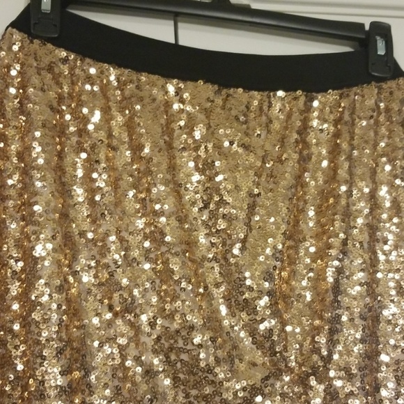 🍃🌺BUYONEGETONE $5 NWT Sequins Gol Skirt🌺🍃 - Picture 2 of 8